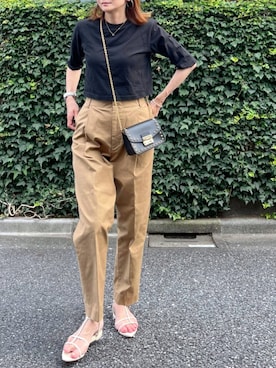 「DOUBLE STANDARD CLOTHING（ダブルスタンダードクロージング）のアイテム（チノパンツ）」を使った、ＬＵＭＩＥさん（レディース・163cm）の夏コーディネート