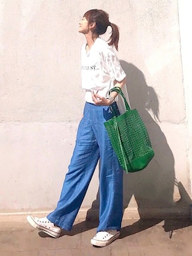 「H.V.F.N（ハブファン）のアイテム」を使った、ＬＵＭＩＥさん（レディース・163cm）の夏コーディネート