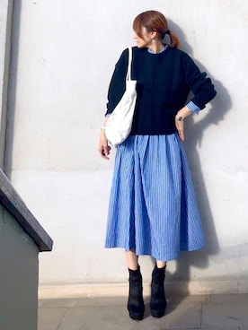 「SLOBE IENA（スローブイエナ）のアイテム（ワンピース）」を使った、ＬＵＭＩＥさん（レディース・163cm）の秋コーディネート