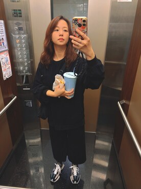 「アイテム（その他、ブルー系）」を使った、mmさん（レディース・158cm）の秋コーディネート