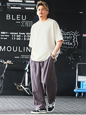 「LUXSTYLE（ラグスタイル）のアイテム」を使った、LUX STYLE staffさん（メンズ・180cm）の夏コーディネート