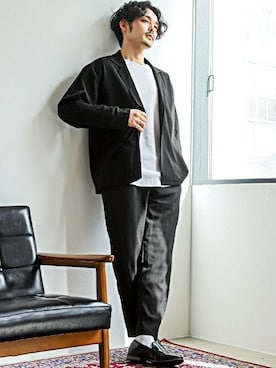 「アイテム（テーラードジャケット）」を使った、LUX STYLE staffさん（メンズ・175cm）の春コーディネート