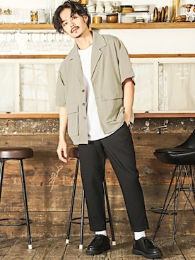 「LUXSTYLE（ラグスタイル）のアイテム」を使った、LUX STYLE staffさん（メンズ・175cm）の春コーディネート