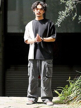 「LUXSTYLE（ラグスタイル）のアイテム」を使った、LUX STYLE staffさん（メンズ・175cm）の春コーディネート