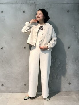 「SALON adam et rope'（サロン アダム エ ロペ）のアイテム（オールインワン・サロペット）」を使った、SALON STAFFさん（レディース・162cm）の冬コーディネート