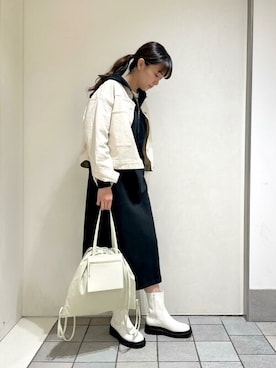「SALON adam et rope'（サロン アダム エ ロペ）のアイテム（ブルゾン）」を使った、SALON STAFFさん（レディース・165cm）の春コーディネート