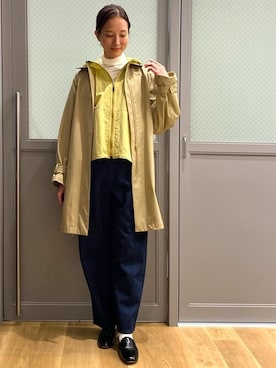 「ブルゾン」｜「アイテム（ステンカラーコート）」を使った、kaoriさん（レディース・168cm）の冬コーディネート