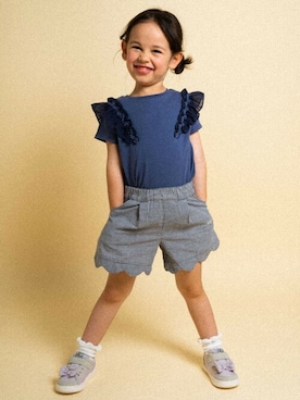 「スカラップ」｜BEBE ONLINE STOREさん（キッズ・108cm）の春コーディネート
