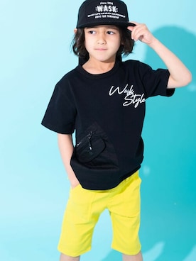 「WASK（ワスク）のアイテム（帽子）」を使った、BEBE ONLINE STOREさん（キッズ・110cm）の春コーディネート