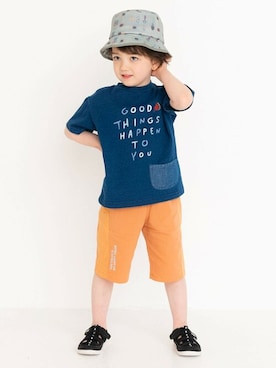 「SLAP SLIP（スラップスリップ）のアイテム（ハット）」を使った、BEBE ONLINE STOREさん（キッズ・107cm）の春コーディネート