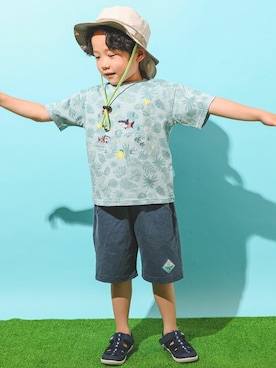 「SLAP SLIP（スラップスリップ）のアイテム（ハット）」を使った、BEBE ONLINE STOREさん（キッズ・110cm）の春コーディネート