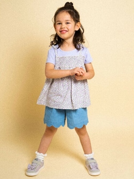 「スカラップ」｜BEBE ONLINE STOREさん（キッズ・108cm）の夏コーディネート