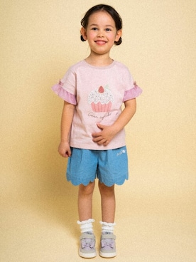 「スカラップ」｜BEBE ONLINE STOREさん（キッズ・108cm）の夏コーディネート