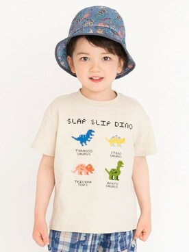 「SLAP SLIP（スラップスリップ）のアイテム（ハット）」を使った、BEBE ONLINE STOREさん（キッズ・110cm）の夏コーディネート