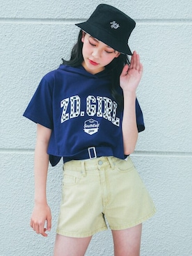 「ZIDDY」｜「アイテム（帽子）」を使った、BEBE ONLINE STOREさん（キッズ・159cm）の夏コーディネート