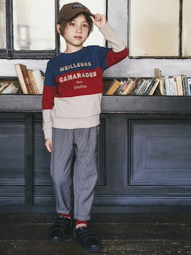 「BeBe（ベベ）のアイテム（帽子）」を使った、BEBE ONLINE STOREさん（キッズ・114cm）の秋コーディネート