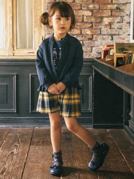 「BeBe（ベベ）のアイテム（ジャケット/アウター）」を使った、BEBE ONLINE STOREさん（キッズ・110cm）の秋コーディネート