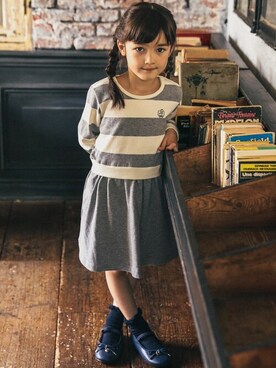 「BeBe（ベベ）のアイテム（ワンピース/ドレス）」を使った、BEBE ONLINE STOREさん（キッズ・109cm）の秋コーディネート