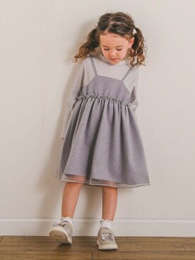 「SLAP SLIP（スラップスリップ）のアイテム（ワンピース/ドレス）」を使った、BEBE ONLINE STOREさん（キッズ・104cm）の秋コーディネート