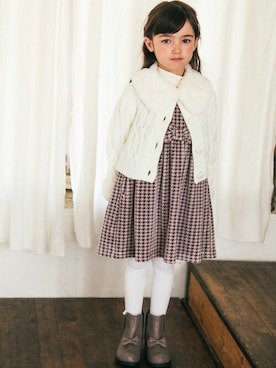「BeBe（ベベ）のアイテム（ワンピース/ドレス）」を使った、BEBE ONLINE STOREさん（キッズ・109cm）の秋コーディネート