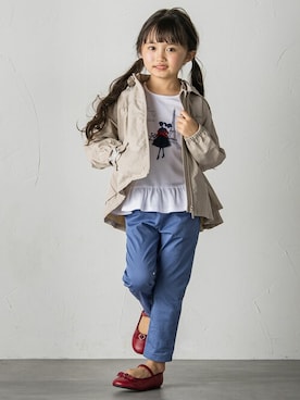 「BeBe（ベベ）のアイテム（ジャケット/アウター）」を使った、BEBE ONLINE STOREさん（キッズ・113cm）の冬コーディネート