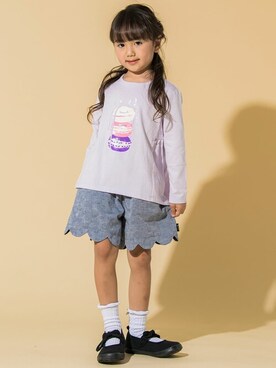 「スカラップ」｜BEBE ONLINE STOREさん（キッズ・110cm）の春コーディネート