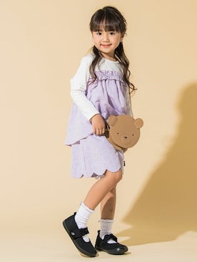「スカラップ」｜BEBE ONLINE STOREさん（キッズ・110cm）の春コーディネート