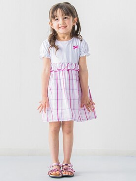 「BeBe（ベベ）のアイテム（ワンピース/ドレス）」を使った、BEBE ONLINE STOREさん（キッズ・108cm）の春コーディネート