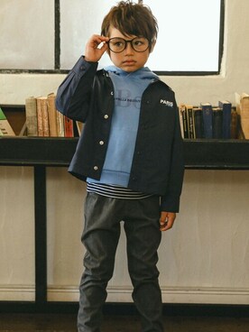 「BeBe（ベベ）のアイテム（ジャケット/アウター）」を使った、BEBE ONLINE STOREさん（キッズ・110cm）の秋コーディネート