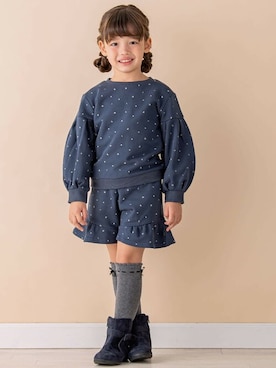 「キュロット」｜「アイテム（スウェット）」を使った、BEBE ONLINE STOREさん（キッズ・111cm）の秋コーディネート