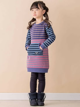 「カンガルーポケット」｜BEBE ONLINE STOREさん（キッズ・113cm）の秋コーディネート