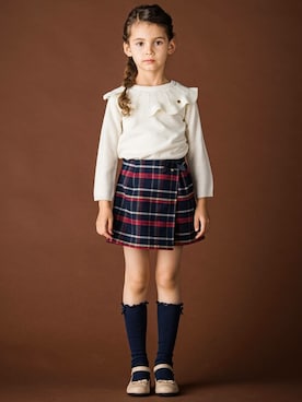 「Tartine et Chocolat（タルティーヌエショコラ）のアイテム」を使った、BEBE ONLINE STOREさん（キッズ・117cm）の秋コーディネート