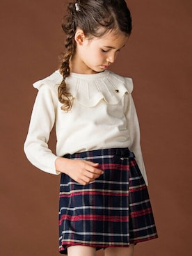 「Tartine et Chocolat（タルティーヌエショコラ）のアイテム」を使った、BEBE ONLINE STOREさん（キッズ・117cm）の秋コーディネート