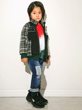 「WASK（ワスク）のアイテム（ジャケット/アウター）」を使った、BEBE ONLINE STOREさん（キッズ・106cm）の冬コーディネート