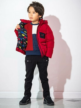 「WASK（ワスク）のアイテム（ダウンジャケット/コート）」を使った、BEBE ONLINE STOREさん（キッズ・111cm）の冬コーディネート