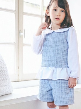 「BeBe（ベベ）のアイテム（パンツ）」を使った、BEBE ONLINE STOREさん（キッズ・110cm）の冬コーディネート