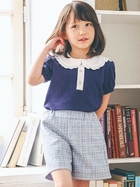 「BeBe（ベベ）のアイテム（パンツ）」を使った、BEBE ONLINE STOREさん（キッズ・110cm）の冬コーディネート