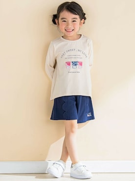 「スカラップ」｜BEBE ONLINE STOREさん（キッズ・108cm）の冬コーディネート