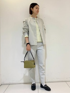 「human woman（ヒューマンウーマン）の◆スタンドカラーブルゾン（ブルゾン）」を使った、rinoさん（レディース・164cm）の春コーディネート