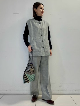 「chausser（ショセ）のアイテム」を使った、rinoさん（レディース・164cm）の冬コーディネート