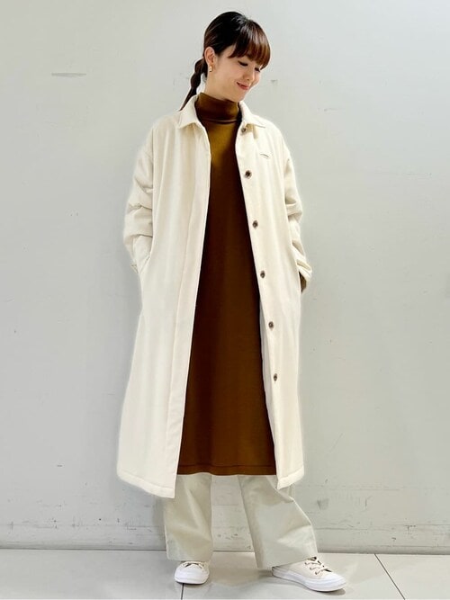 human woman ヒューマンウーマン ウール天竺タートルネックワンピース