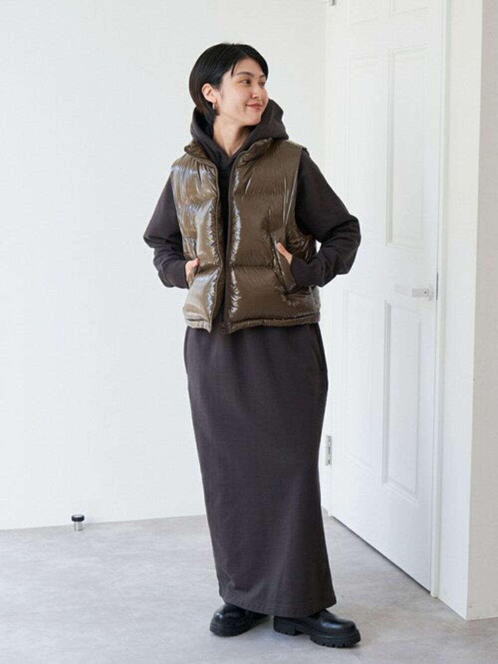 Spick & Spanのダウンベストを使った人気ファッション