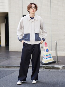 「PUBLIC TOKYO（パブリックトウキョウ）のアイテム（スラックス）」を使った、pt_menさん（メンズ・180cm）の春コーディネート