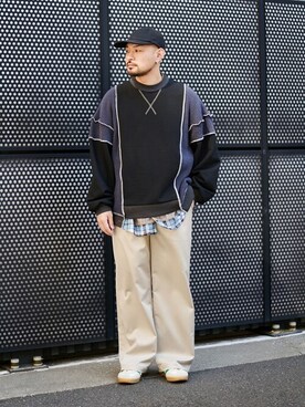 「PUBLIC TOKYO（パブリックトウキョウ）のアイテム（スウェット）」を使った、pt_menさん（メンズ・168cm）の春コーディネート