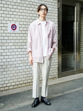 「PUBLIC TOKYO（パブリックトウキョウ）のアイテム（シャツ/ブラウス）」を使った、pt_menさん（メンズ・180cm）の春コーディネート