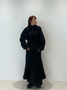 「#今日のコーデ」｜「アイテム（ステンカラーコート）」を使った、yukisugasawaさん（レディース・155cm）の秋コーディネート