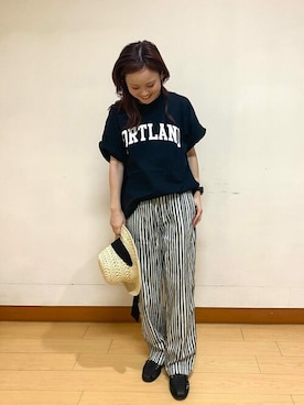 「AMERICAN HOLIC（アメリカンホリック）のアイテム（その他パンツ）」を使った、a o Iさん（レディース・156cm）の春コーディネート