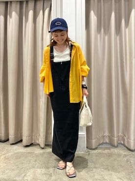 「春カラー」｜「アイテム（ジャンパースカート）」を使った、a o Iさん（レディース・156cm）の夏コーディネート