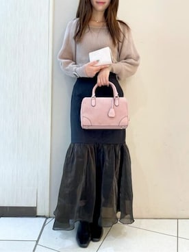 「ショルダーバッグ」｜「アイテム（財布、ピンク系）」を使った、SamanthaThavasaPetitChoiceShopStaffさん（レディース・160cm）の冬コーディネート
