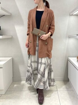 「グレージュ」｜「アイテム（財布/小物）」を使った、SamanthaThavasaPetitChoiceShopStaffさん（レディース・160cm）の冬コーディネート